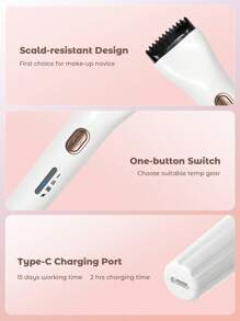 Teckwe 加热睫毛夹，可充电睫毛卷翘工具，10S 快速加热和 3 级温度调节，24 小时持久，适合女性持久自然睫毛情人节礼物圣诞礼物，秋冬季假期必备品露营度假必需品度假配件，露营用品 - 白色 - 查看 8