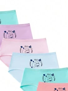 Tween Girl Cartoon Print Simple Triangle Underwear - Multicolor - View 3