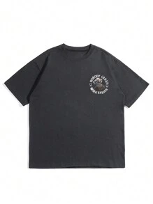 2025 Men Summer Skull Print Short Sleeve T-Shirt, For Halloween