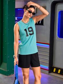 Streetz SHEIN Sport Bộ vest giải trí thể thao bóng rổ in kỹ thuật số - màu xanh lá - Xem 6
