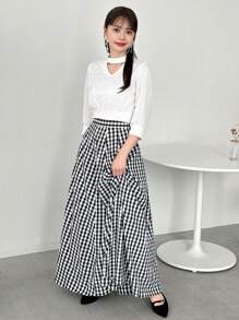 FRIFUL 女性時尚純色中空長袖T恤