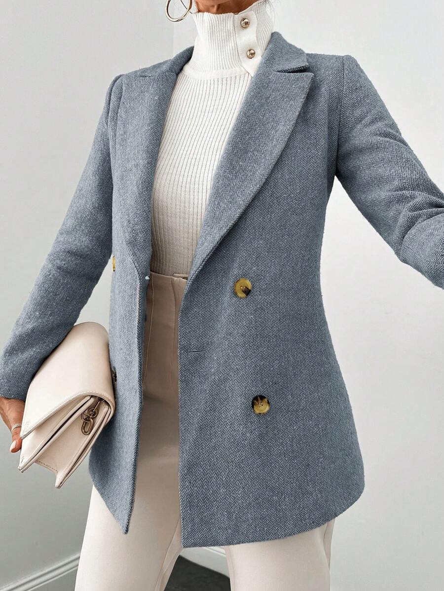 SHEIN Cottnline 女式時尚西裝外套 - 淺藍色 - 查看 1