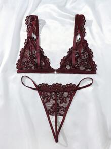 Bộ đồ lót nữ trang trí ren gợi cảm - Rỉ Nâu - Xem 2