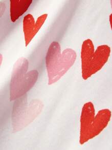 Cozy Pixies Set di pigiami per neonata con vestibilità aderente, motivo a cuore, colletto rotondo, top pullover a manica lunga e pantaloni con piedini