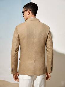 AKNOTIC Business Casual Linen Summer Men's Woven Business Blazer, For Fall Winter