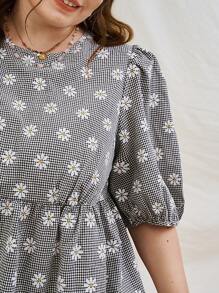 Dreamara Chemise à fleurs blanches et noires de grande taille