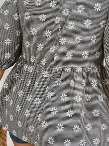 Dreamara Chemise à fleurs blanches et noires de grande taille