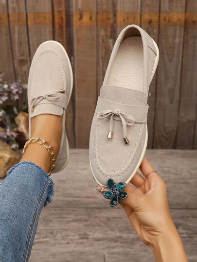 حذاء مسطح أنيق وراحة للنساء المقاسات الكبيرة موديل خريف 2025، لوفرز بيج