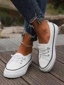 春秋新款小白鞋女搭配裙子百搭低帮平底鞋2024秋季运动鞋。 - 白色 - 查看 6