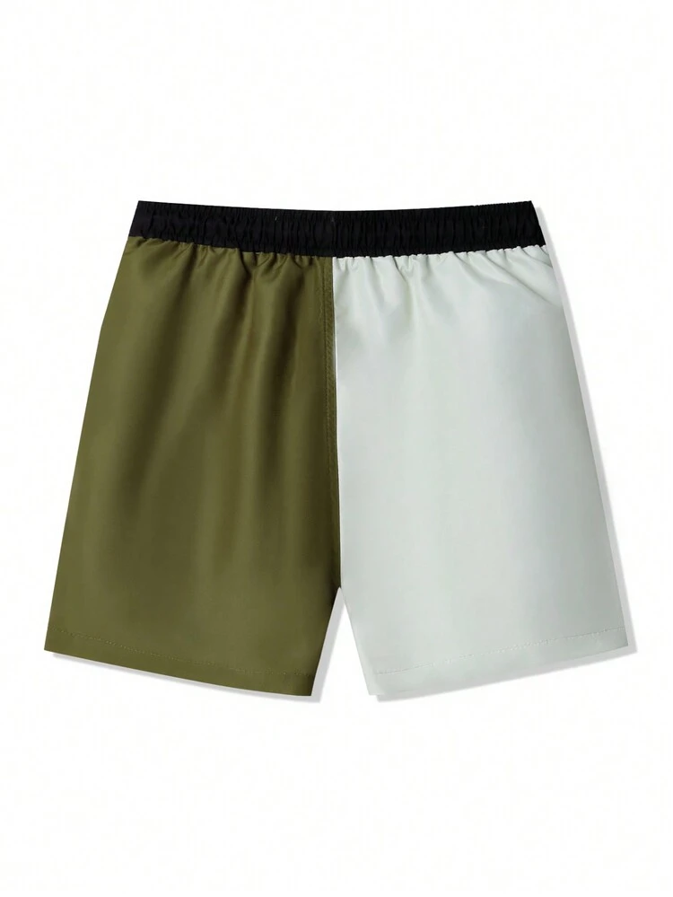 Men Color-Blocked Beach Shorts For Vacation