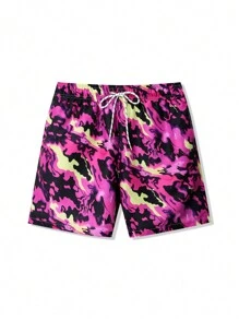 Surfspeed Men Color-Block Tie Dye Printed Beach Shorts For Holiday - Multicolor - View 6