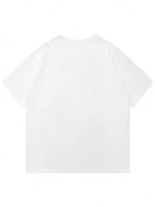 Men Crew Neck Casual Solid Color Short Sleeve T-Shirt - White - View 7