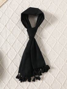 Babymeisjesset Zwarte gebreide trui met lange mouwen + korte broek + muts + sjaal 4 stuks