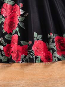 SHEIN Tween Girl Casual Knitted Printed Dress