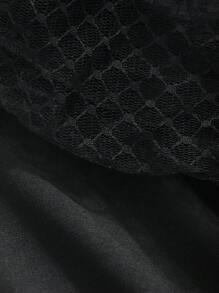 FRIFUL Đầm maxi dài tay phồng cổ tròn phối ren dành cho nữ, đầm maxi xuyên thấu. - màu đen - Xem 6