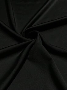 Slaydiva Elegant Basic U-Neck Cutout Short Sleeve Plus Size Dress, Casual & Simple, Suitable For Summer Chic Dress - Multicolor - View 7