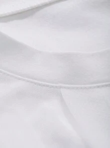FRIFUL Camiseta de mujer de verano informal con empalme de malla de unicolor y volantes
