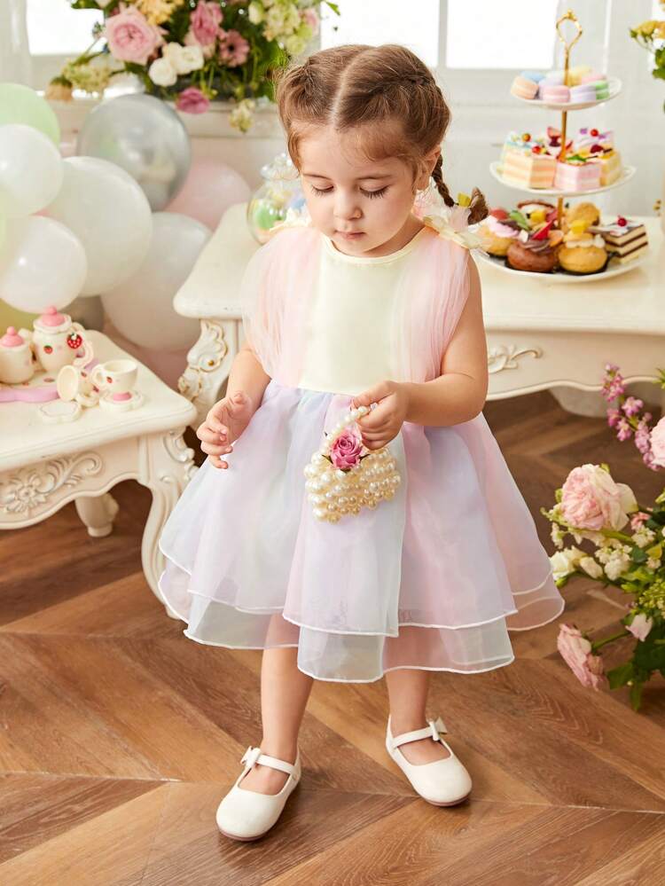 Baby Girl Spring/Summer Sweet Lovely Cute Gradient Mesh Dress