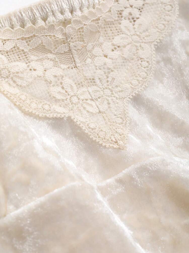 Women Solid Color Lace Splice Casual Daily Simple And Pure Camisole
