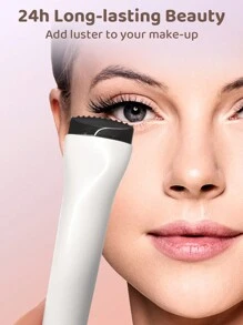 Teckwe 加热睫毛夹，可充电睫毛卷翘工具，10S 快速加热和 3 级温度调节，24 小时持久，适合女性持久自然睫毛情人节礼物圣诞礼物，秋冬季假期必备品露营度假必需品度假配件，露营用品 - 白色 - 查看 2