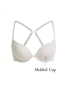 Ocili Leisure Women Fashionable Solid Color Sexy Bra - Light Grey - View 3