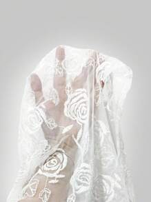 SHEIN Unity 女性夏季全色系統花卉蕾絲無袖連衣裙 - 白色 - 查看 6