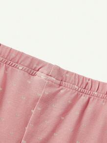 Cozy Pixies Baby Girl Snug Fit Pajamas Set With Cartoon Fox Printed Round Neck Long Sleeve Top And Footed Pants - Pink - View 5