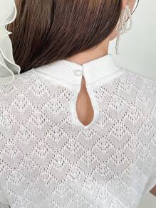 FRIFUL 女性時尚純色中空長袖T恤