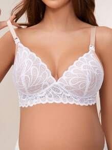 Moonlight&Mama Maternity Lace Decor Underwire Bra - White - View 5