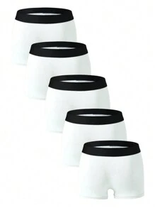 Men Boxer Briefs Big Size Breathable Shorts For Men (5 Pieces Set) - White - View 2