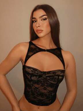 SHEIN BAE Top corset noir amovible pour festival de musique, tenue de concert