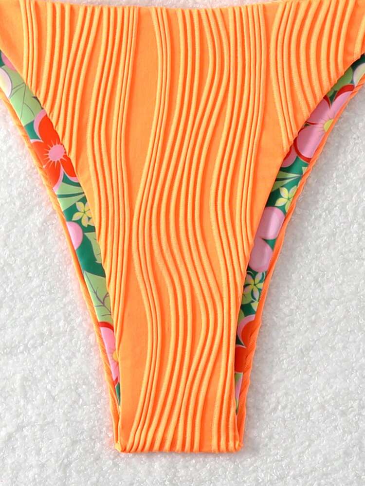 Summer Ladies' Vacation Style Random Print Swimwear Set