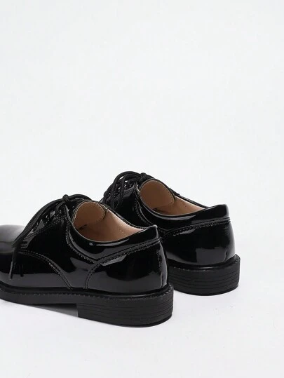 Spring New Young Boys' British Style Tween Children's Dress Shoes For Formal Occasion, Black