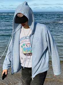 DAZY T-shirt d'été pour homme à manches courtes à col rond avec impression de lettres - Gris pâle - Voir 3