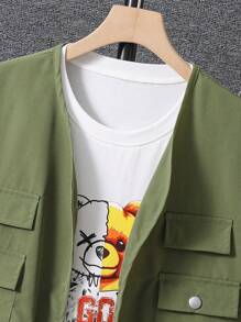 Teen Boy Fashion Vest T-Shirt Long Pants 3-Piece Set - Multicolor - View 8