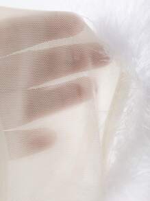 DAZY Women Long Sleeve Mesh And Plush Cuff Home Clothes Robe Pajama - Beige - View 9