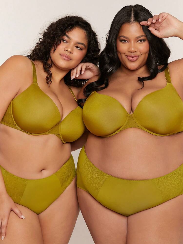 Plus Dream Curve Support +Full Coverage Breathable Mesh Bra Push Up T-Shirt Bra