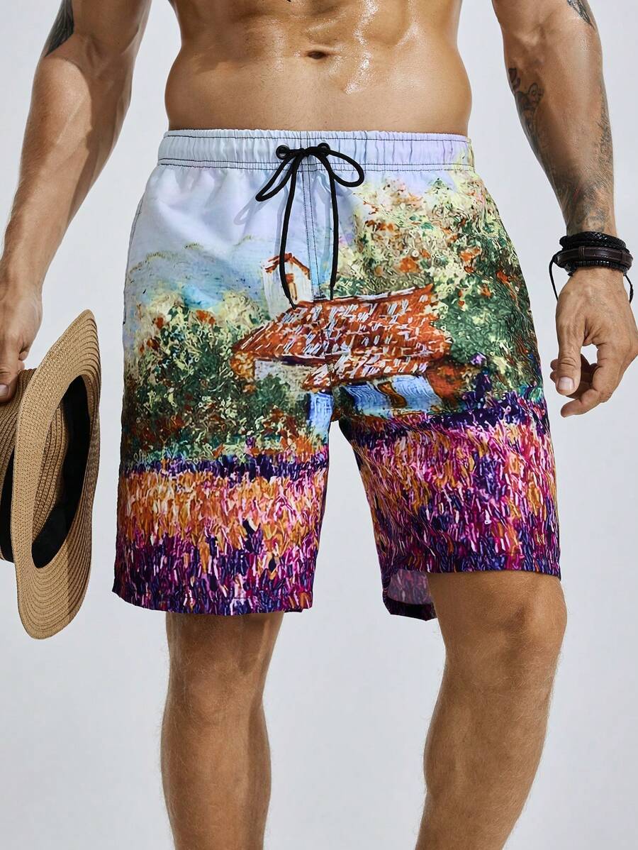 Surfspeed Men Fashionable Summer Holiday Print Beach Shorts - Multicolor - View 1