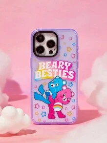 SHEIN X Care Bears 紫色邊框透明手機殼 - 無色 - 查看 3