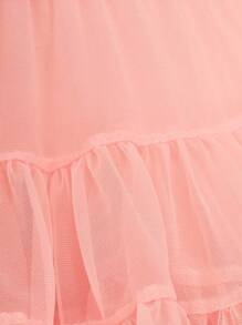 SHEIN Young Girl Chiffon Ruffle Tiered Mesh Tutu Skirt,Holiday,Summer,Travel