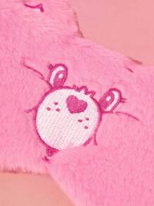 SHEIN X Care Bears Máscara de ojos suave y mullida con detalles bordados en rosa, un regalo