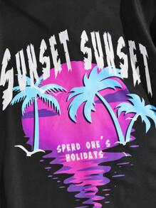 ROMWE MEN Street Life Herrenmode Sommer bedrucktes locker lässiges Kurzarm-Strandhemd