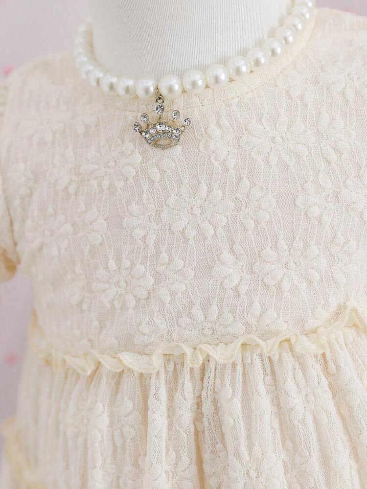 Baby Girl Dress And Hat Jacquard Elegant Sweet French Style Vintage Flare Dress