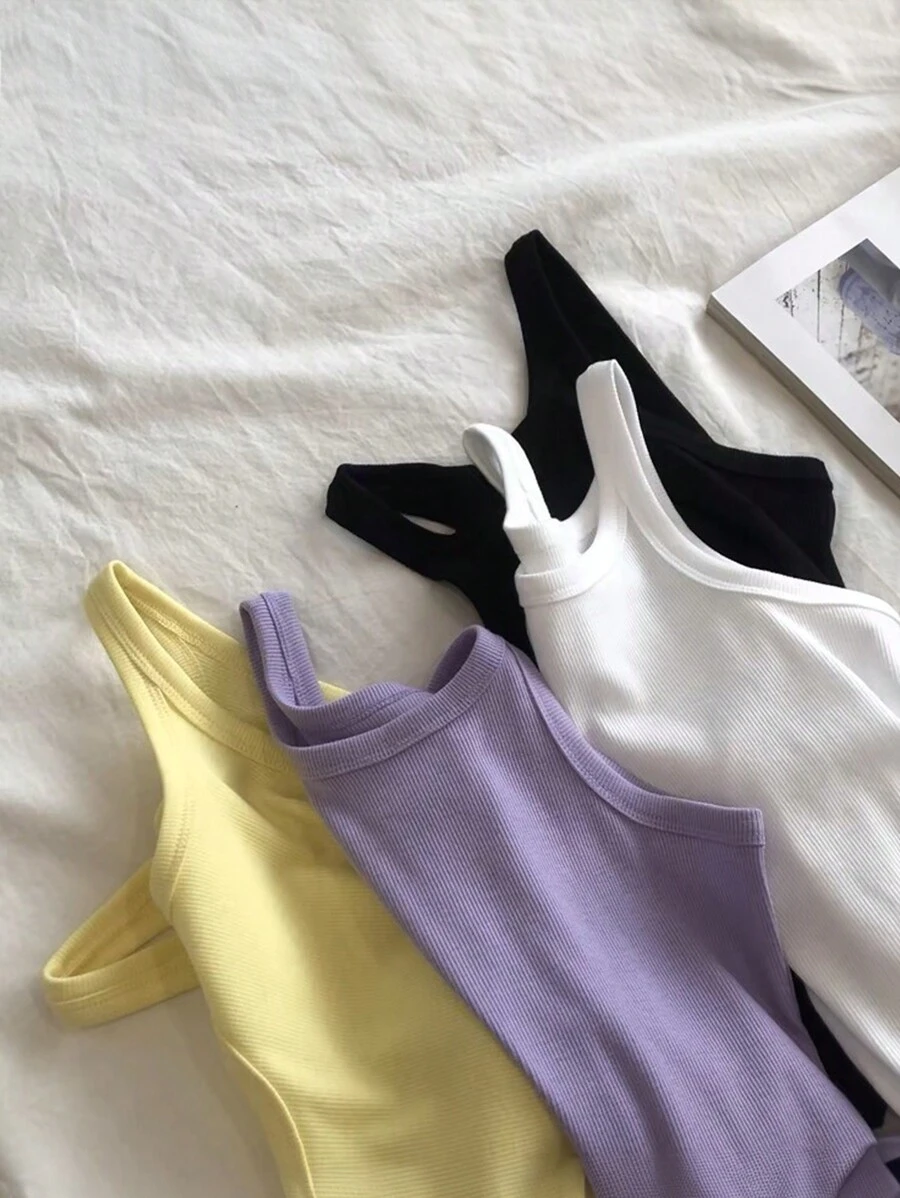 INAWLY 女性時尚純色修身休閒背心 - 彩色 - 查看 1