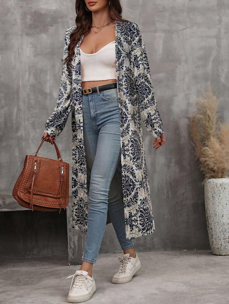 SHEIN LUNE Chaqueta de ajuste regular con elegancia vintage para mujer - Azul - Ver 1