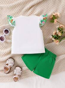 女婴背心套装 - 綠色 - 查看 2