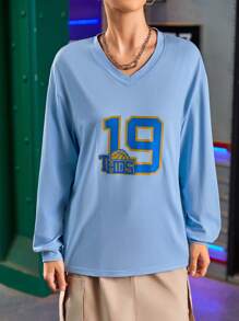 SHEIN Sports Jersey & Street Swear Basketball Sports Lifestyle Casual Long Sleeve T-Shirt