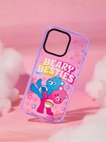 SHEIN X Care Bears 紫色邊框透明手機殼 - 無色 - 查看 4