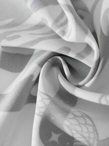 ROMWE MEN Grunge Punk 万圣节、学校用字母和蛇纹印花男式短袖衬衫 - 黑與白 - 查看 8