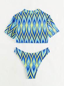 SHEIN Swim 女士比基尼套装（随机印花）夏日海滩 - 彩色 - 查看 7